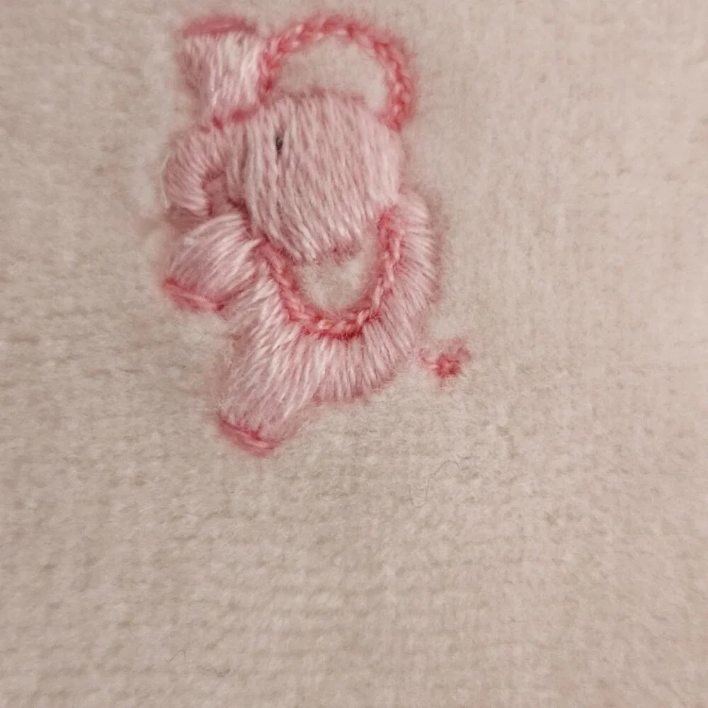 Kissy Kissy Premier Pink Embroidered Pima Cotton Velour Footie Size 0-3 - Picture 3 of 7